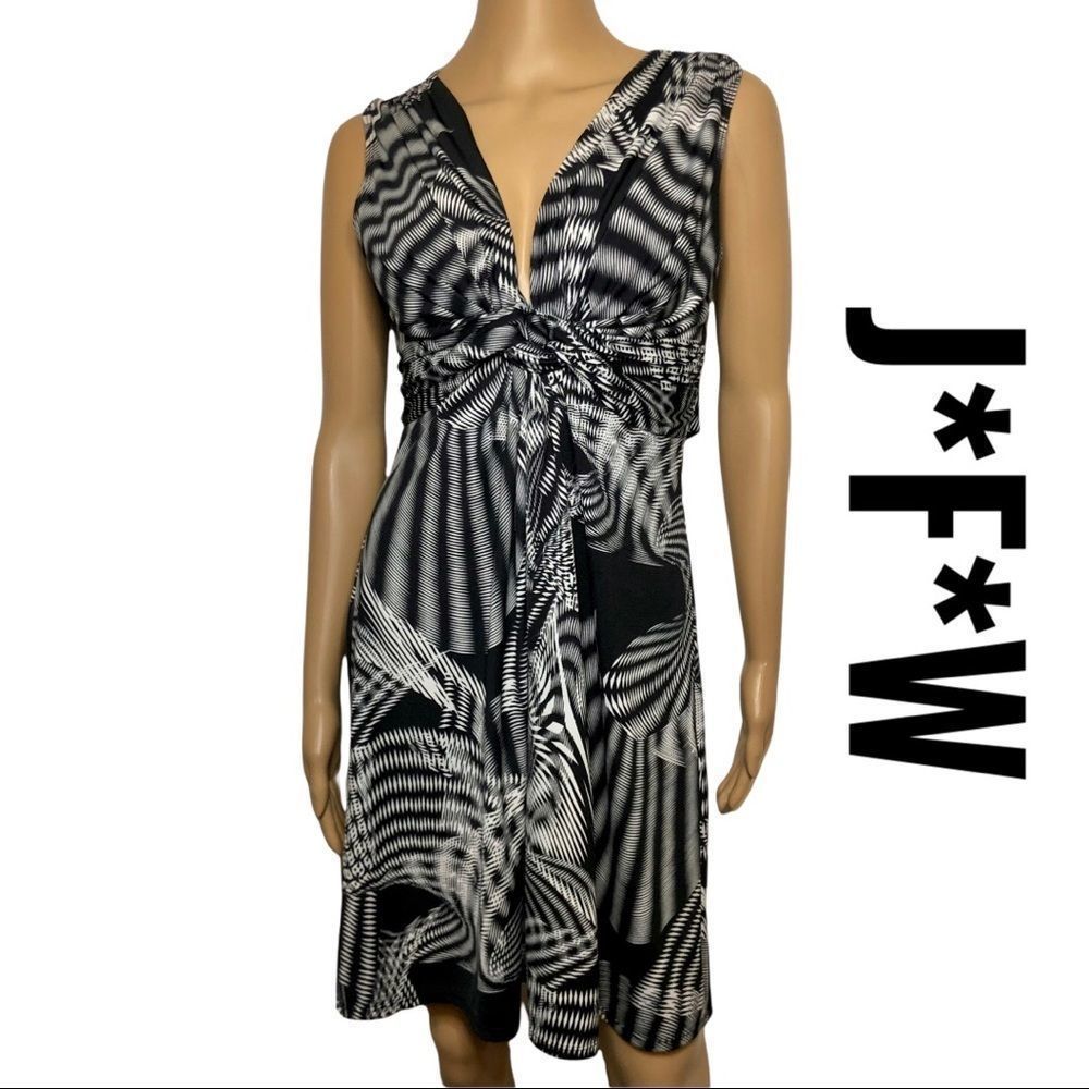 Black White Ziggy Pattern Summer Dress